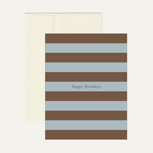 Holiday Greeting Card - Bengal Stripe Blue/Brown