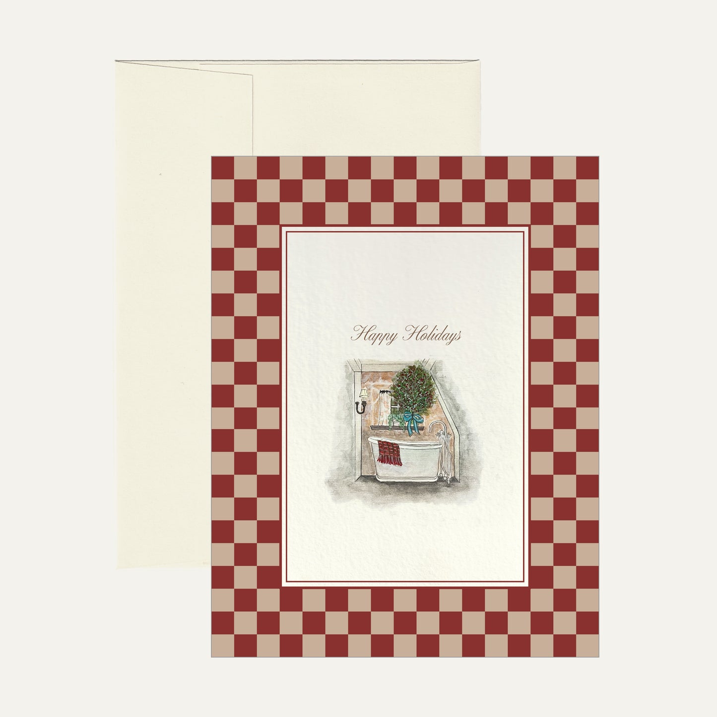 Holiday Greeting Card - Checkerboard/Bath