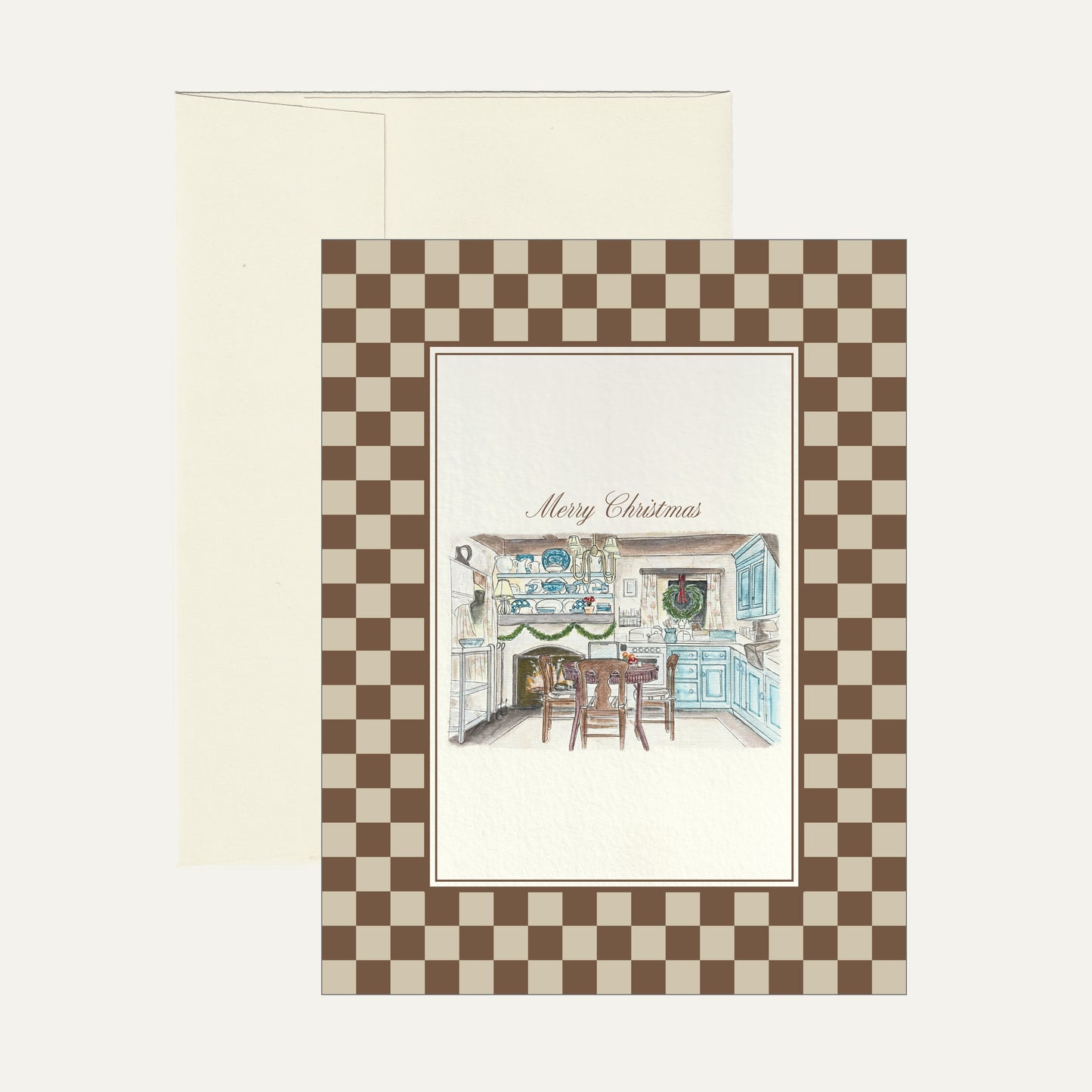 Holiday Greeting Card - Checkerboard/Kitchen