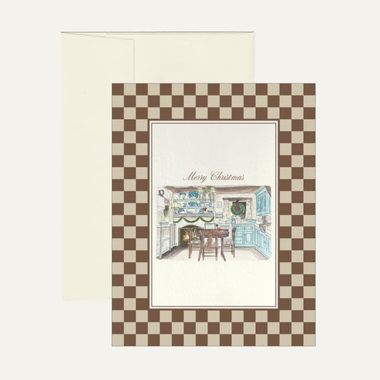 Holiday Greeting Card - Checkerboard/Kitchen