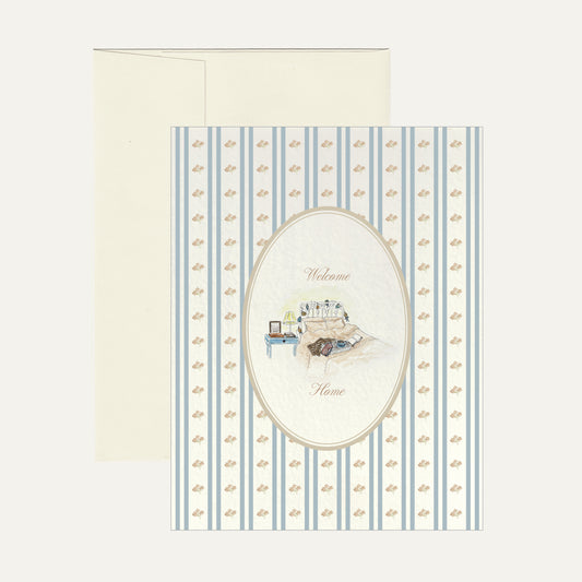 Holiday Greeting Card - Floral Print/Bedroom